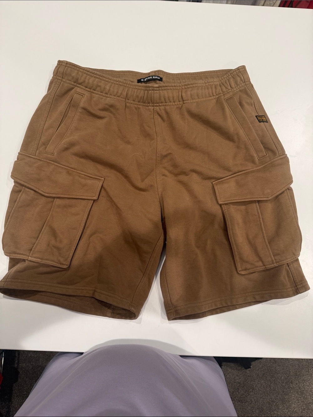 G-Star Brown Cargo Shorts with Flap Pockets